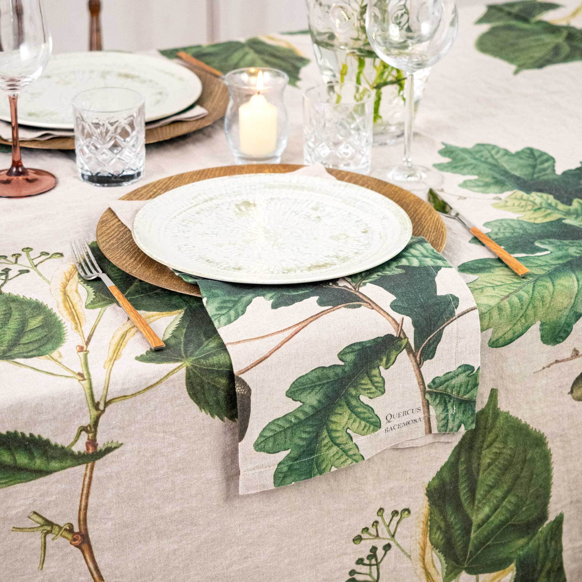 Linen tablecloth TREES