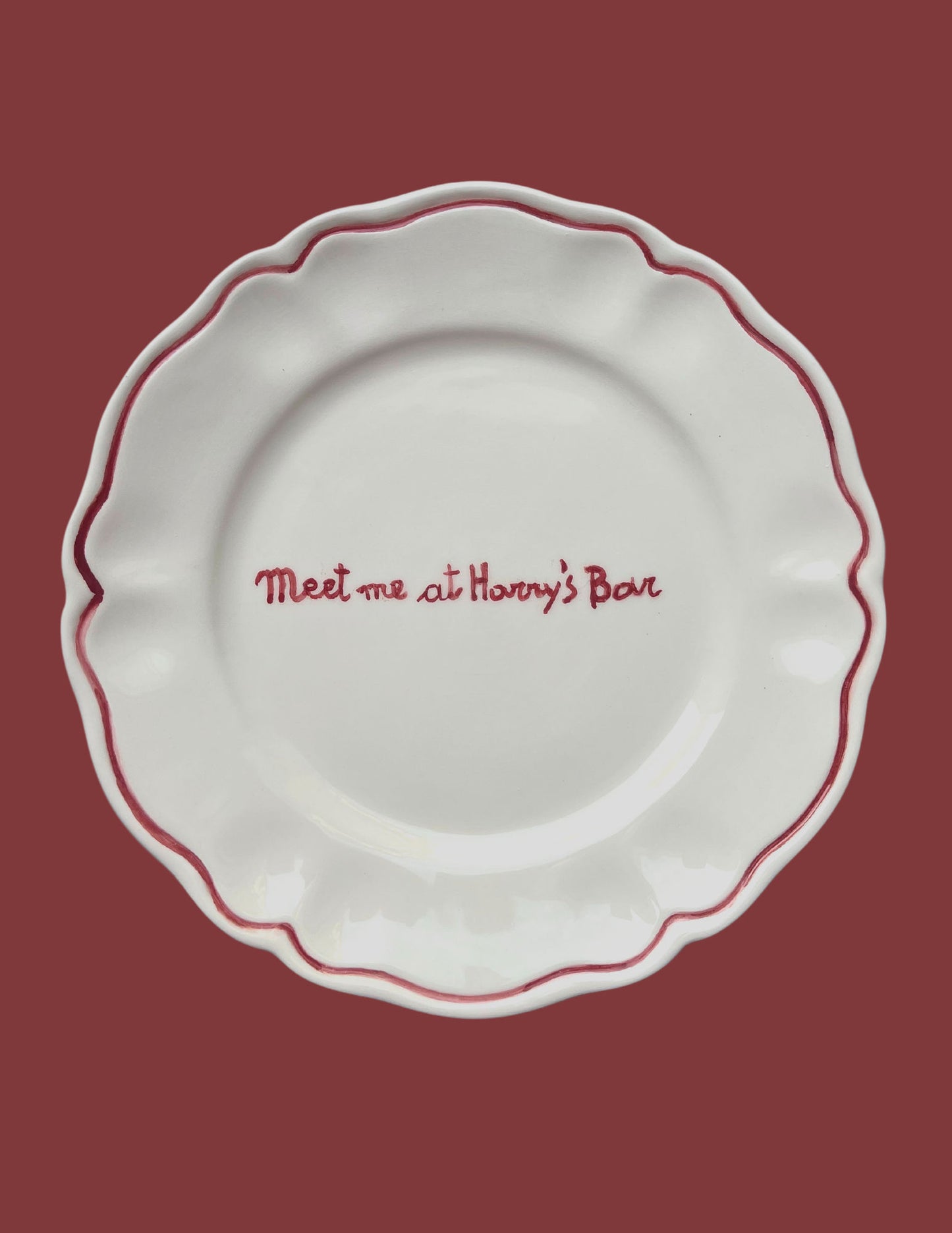 Ceramic "Meet Me At Harry's Bar" Plate | Set of 6
