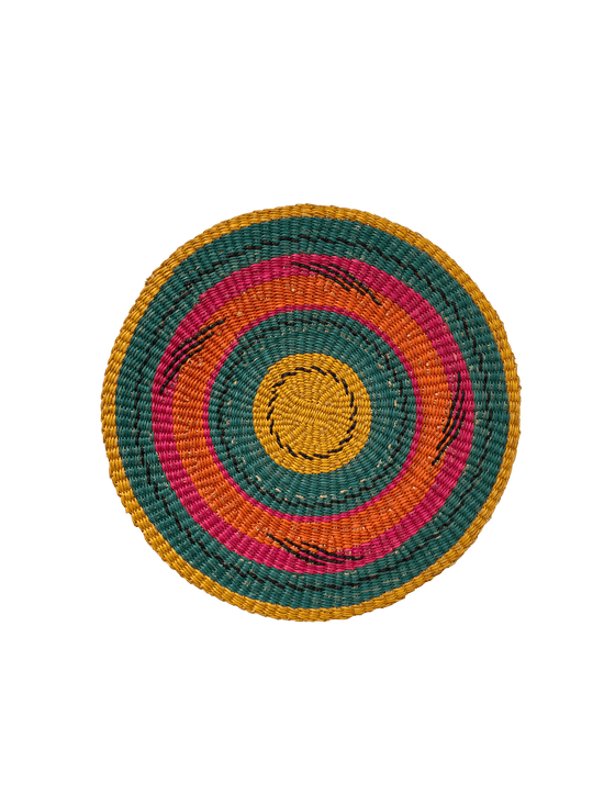 Colorful Placemats from Ghana - Yellow & Blue - Set of 2