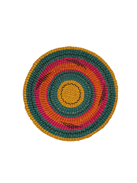 Colorful Placemats from Ghana - Yellow & Blue - Set of 2
