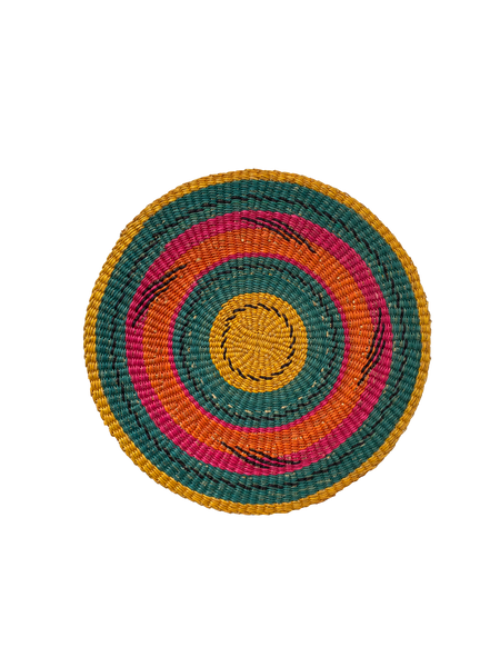 Colorful Placemats from Ghana - Yellow & Blue - Set of 2