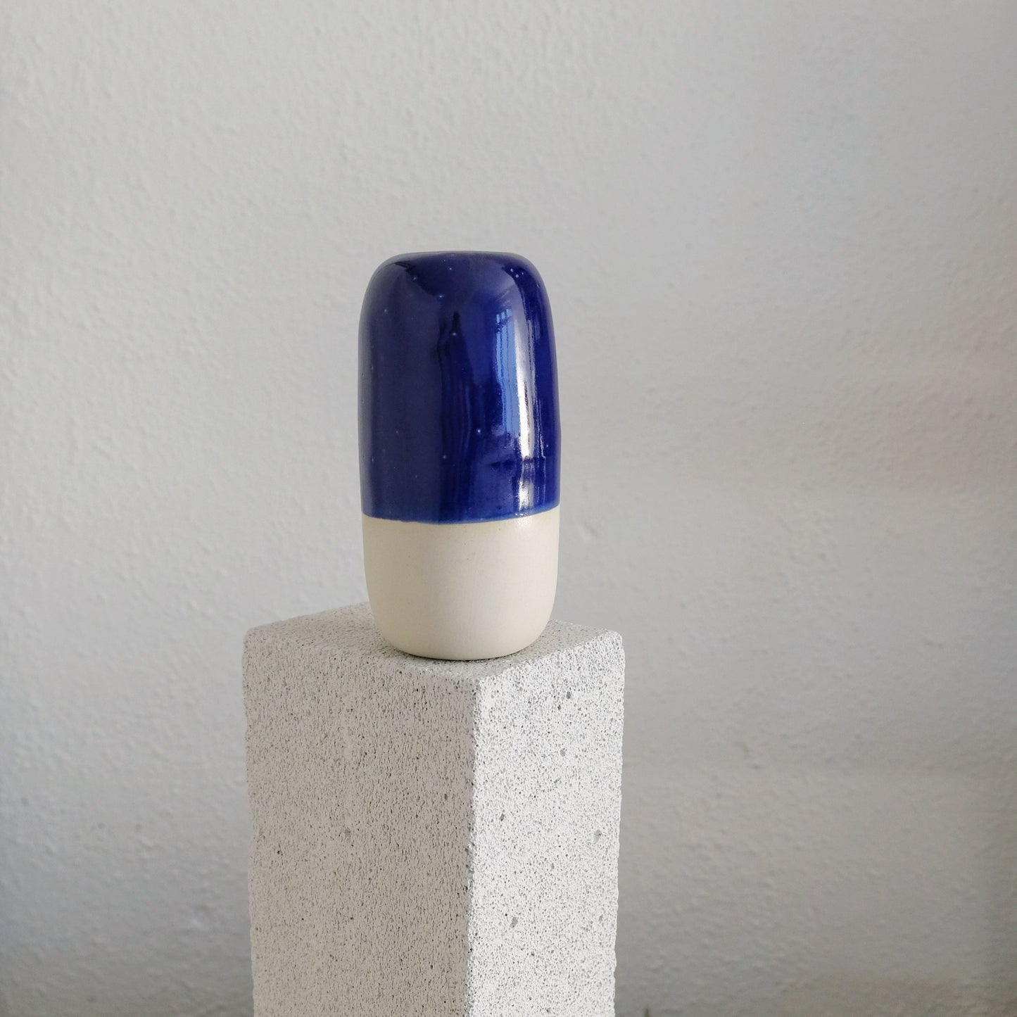 Murray - Ceramic Vase - Glossy Blue and White