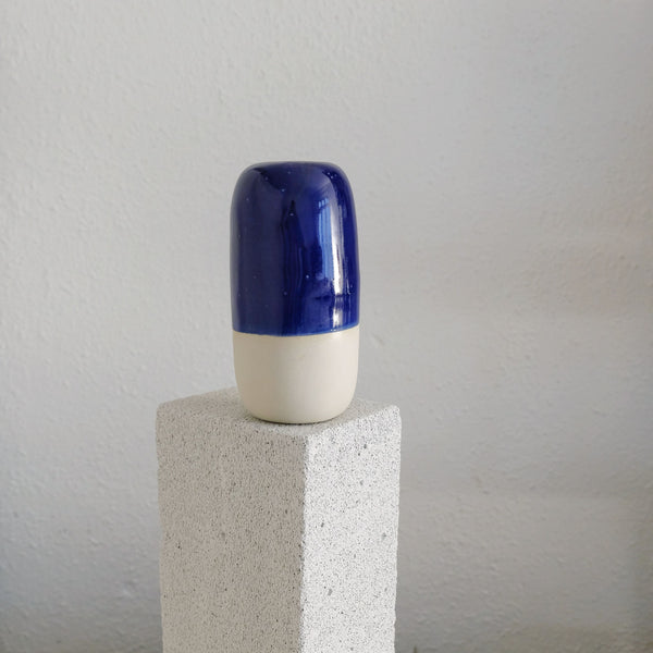 Murray - Ceramic Vase - Glossy Blue and White