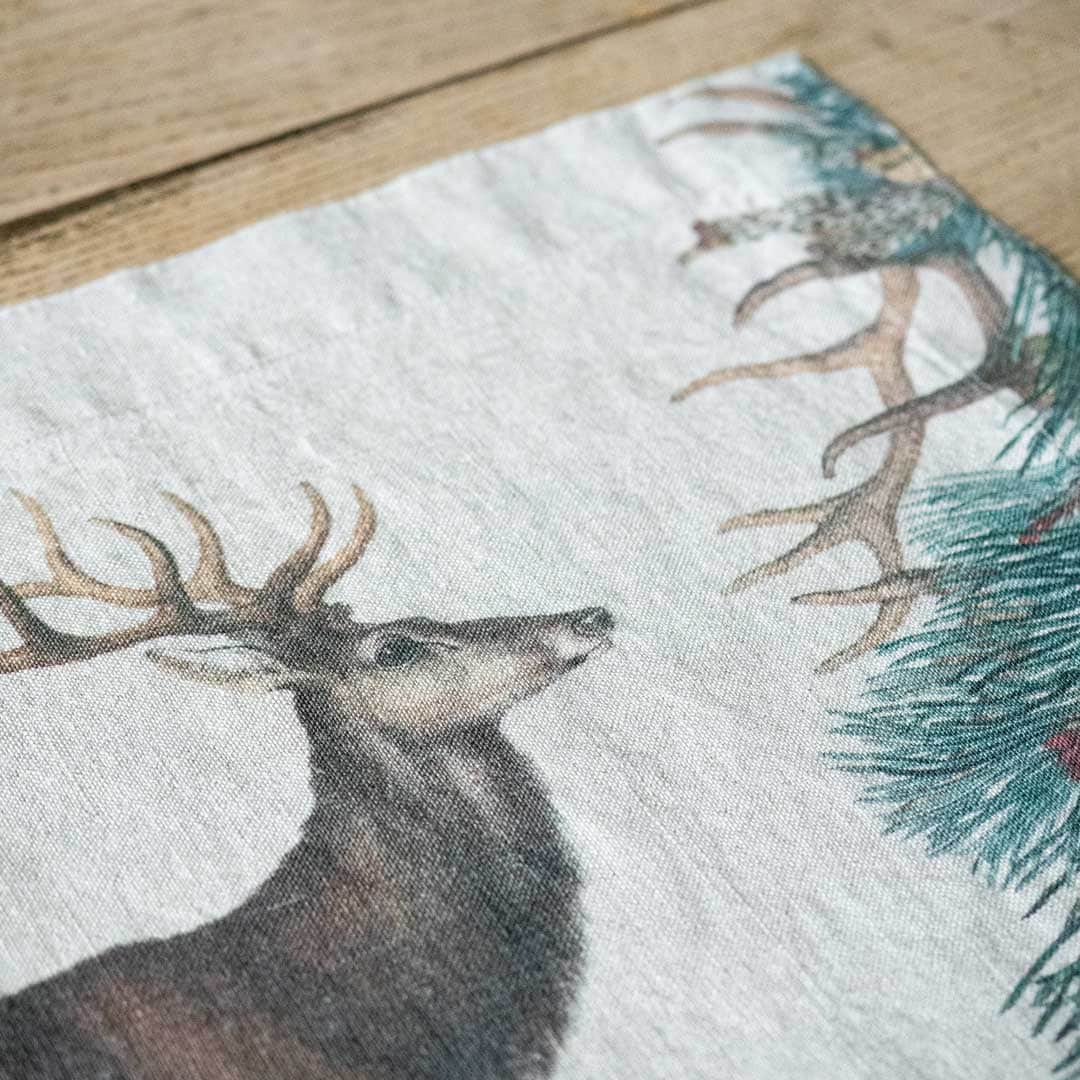 Linen Placemats WILD DEER Set of 2