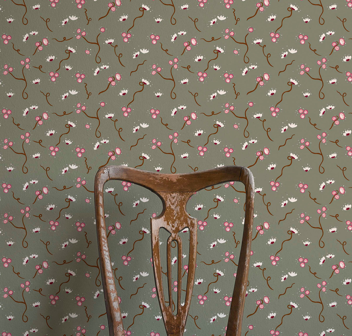 Olivia Wallpaper - Muddy Green