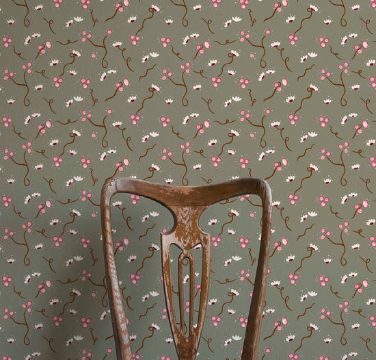 Olivia Wallpaper - Muddy Green