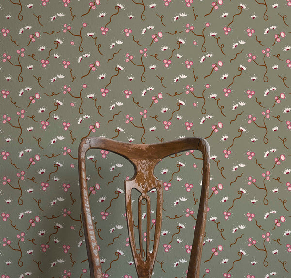 Olivia Wallpaper - Muddy Green