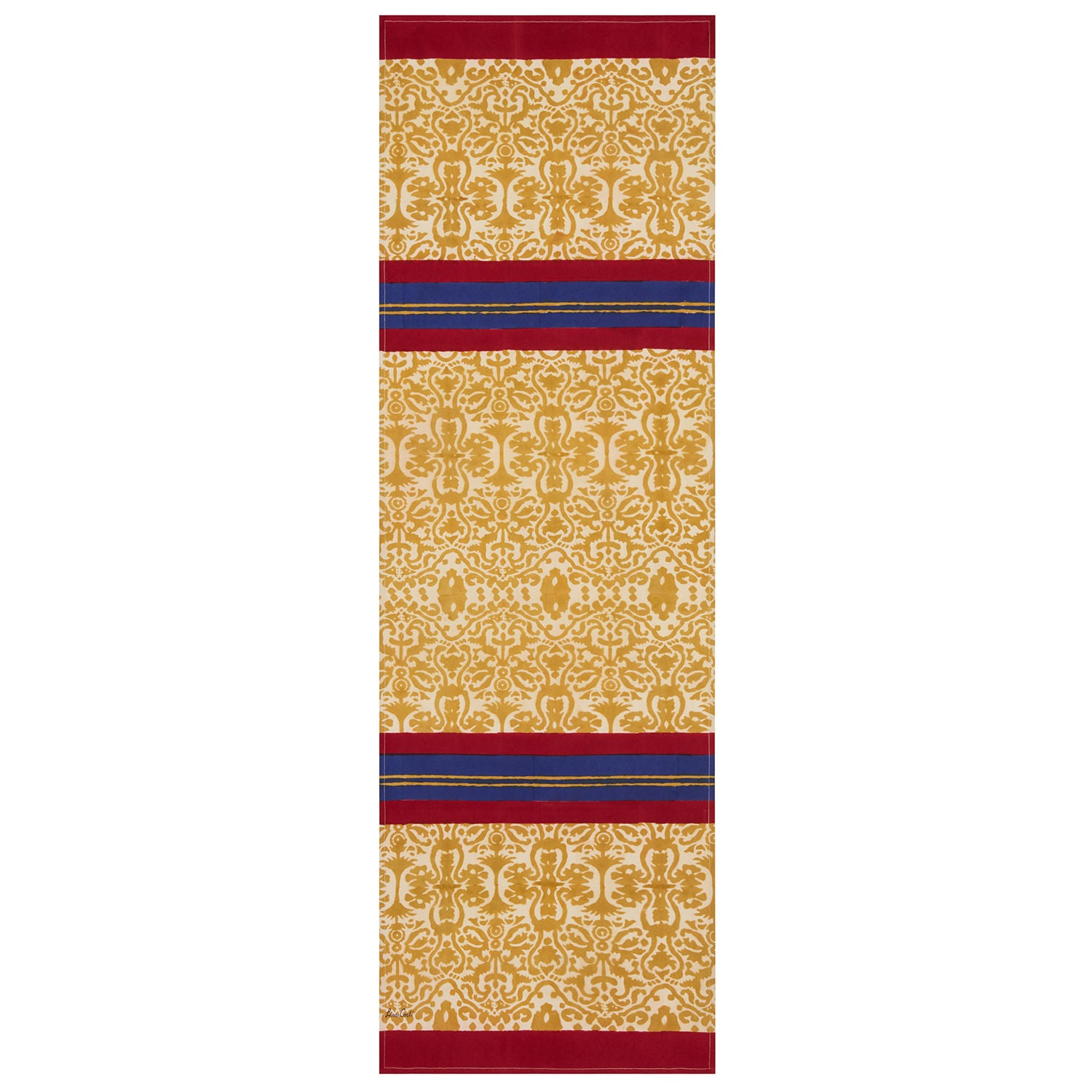 Cotton Runner Damask Stripes Chutney