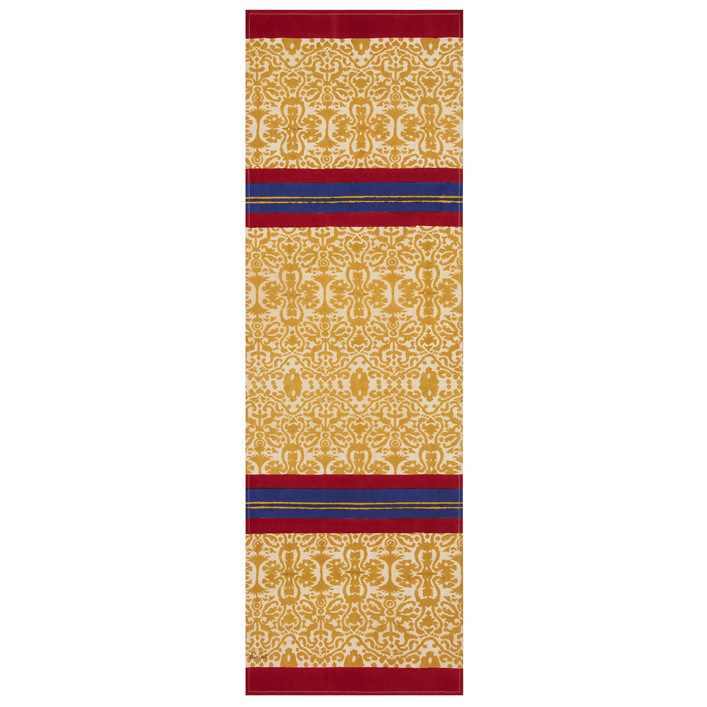 Cotton Runner Damask Stripes Chutney