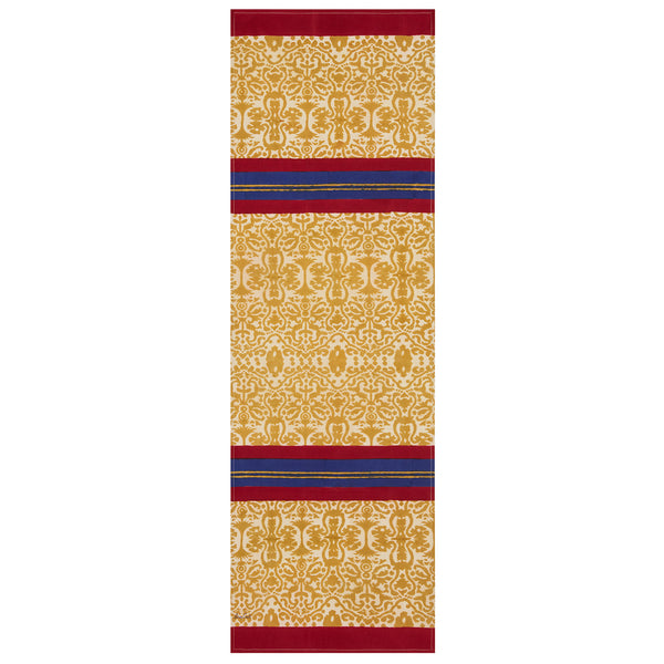 Cotton Runner Damask Stripes Chutney