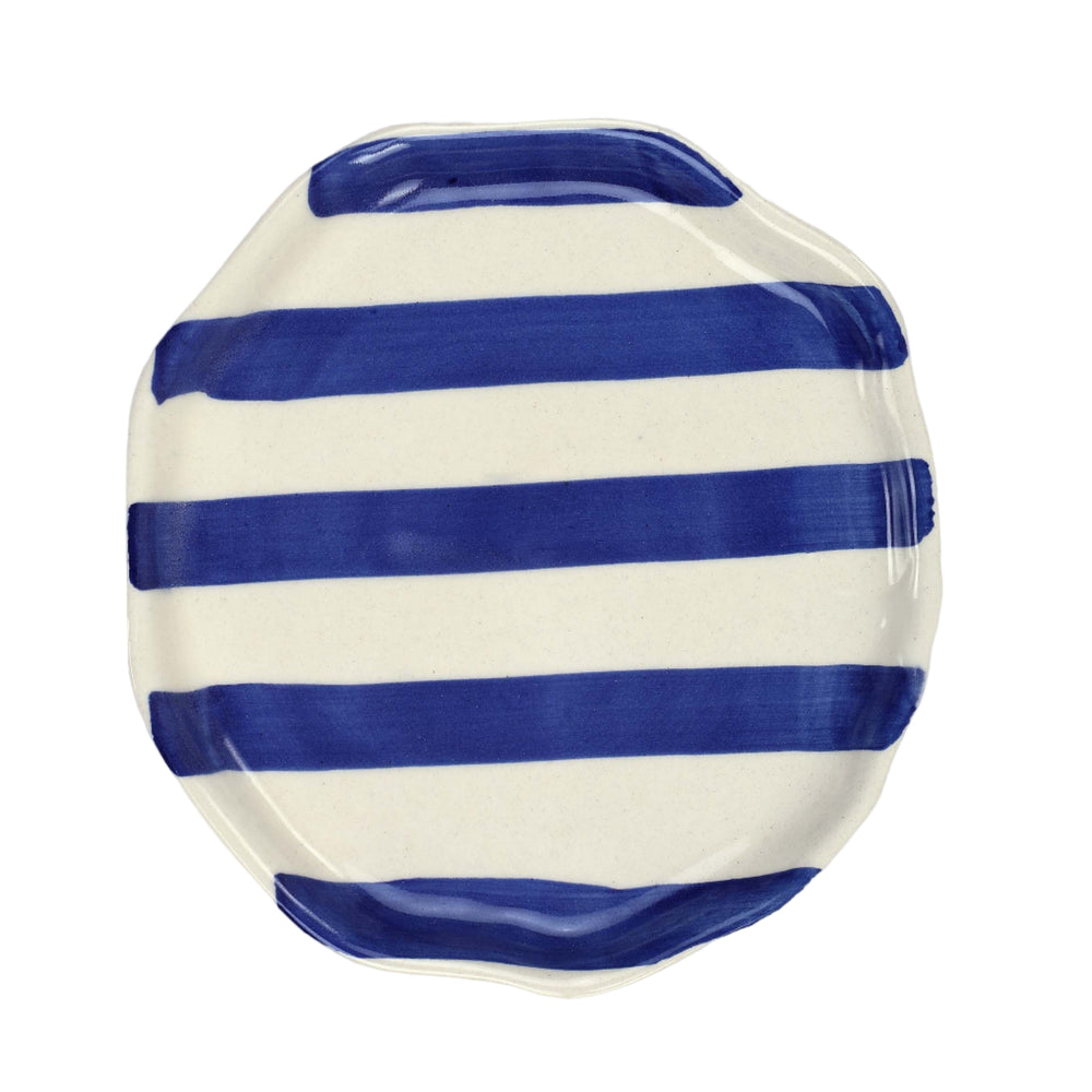 Ceramic Blue Stripe Plate