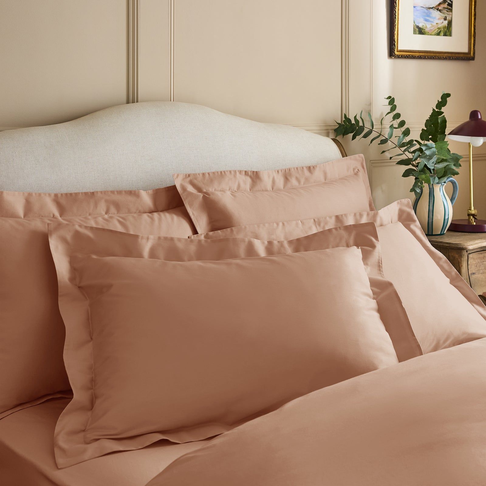Luxury Organic Clay Pink Edged Pillowcases