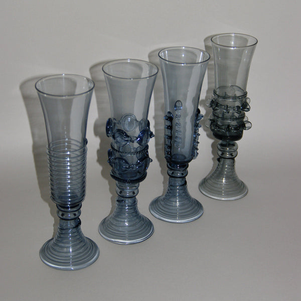 Mouthblown Champagne Flutes - Set of Four