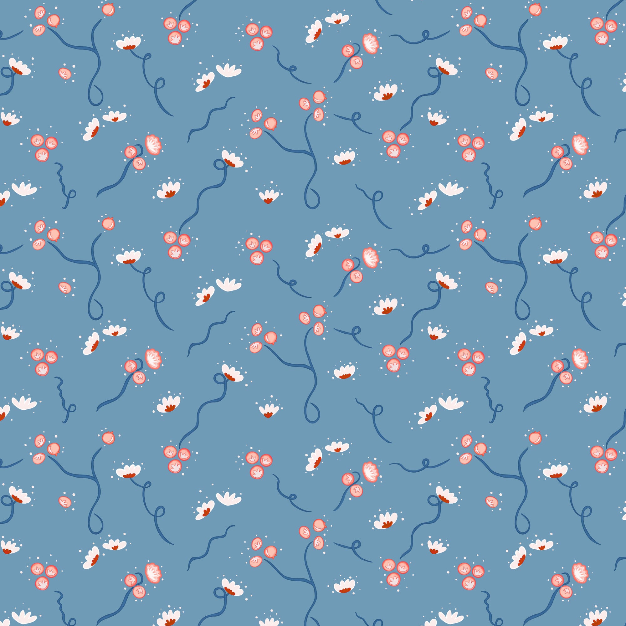 Olivia Wallpaper - Porcelain Blue