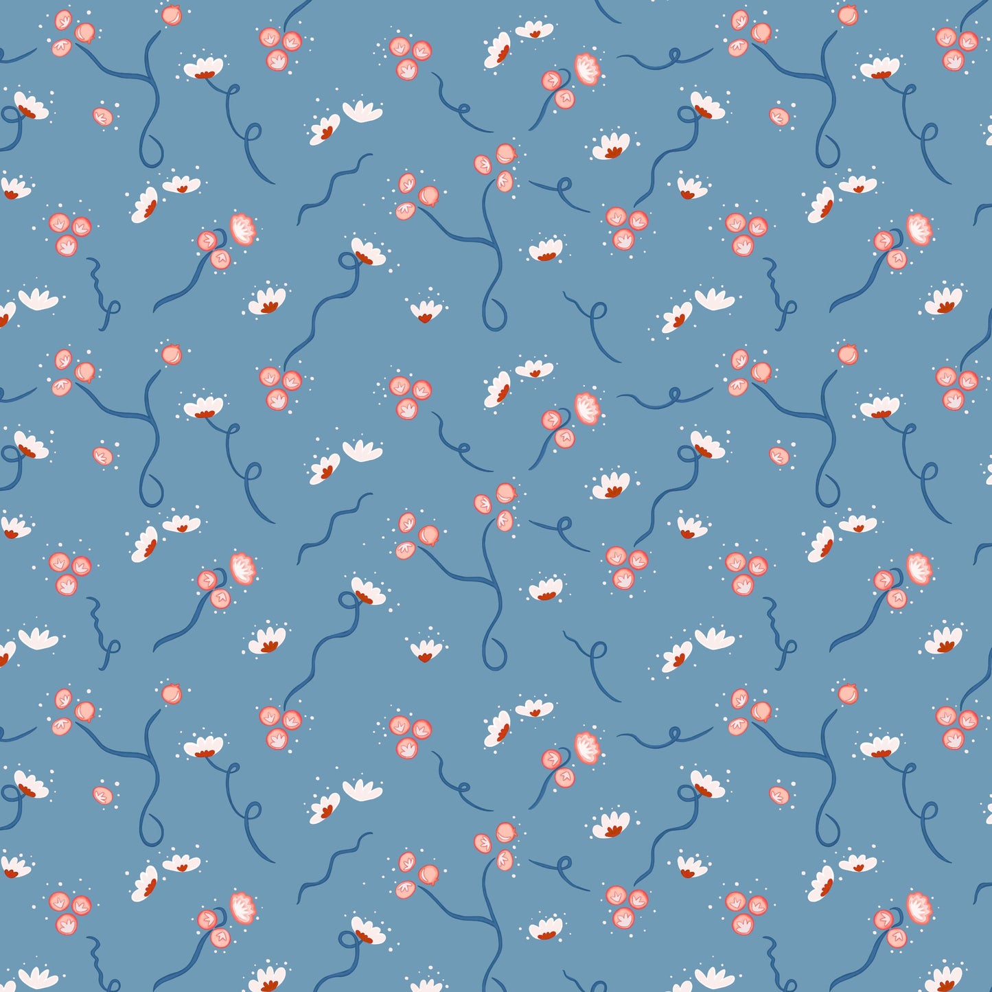 Olivia Wallpaper - Porcelain Blue