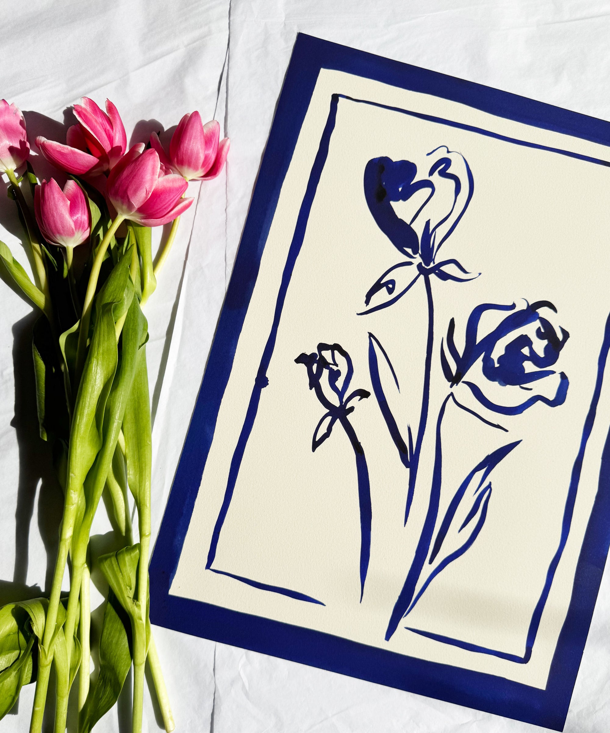 Roses Bleues (Blue Roses)- French Floral Art Print