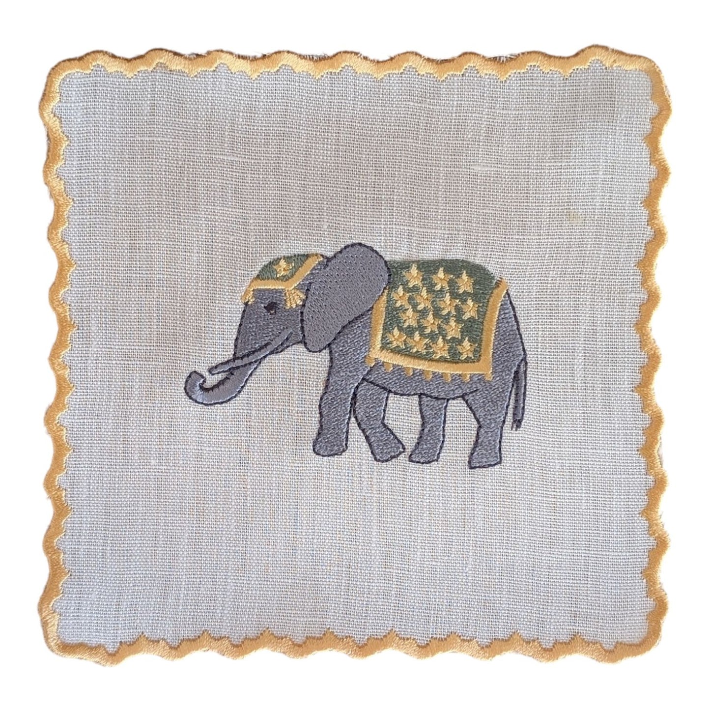 ELEPHANTS - Elephants Embroidery Cocktail Napkin Set (set of 6)