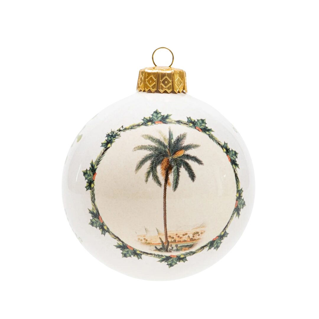Ceramic Christmas Bauble Made in Italy - Palm Tree