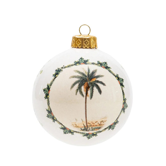 Ceramic Christmas Bauble Made in Italy - Palm Tree
