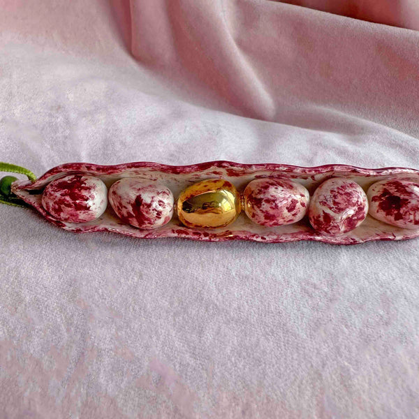 Ceramic Borlotti Bean Christmas Decoration