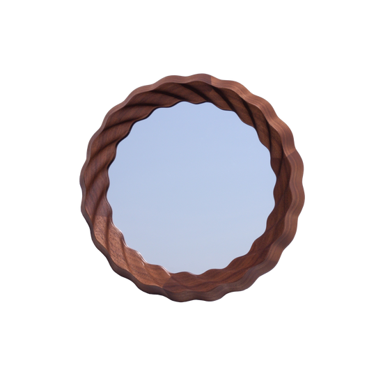 Kruller Porthole Mirror - Walnut