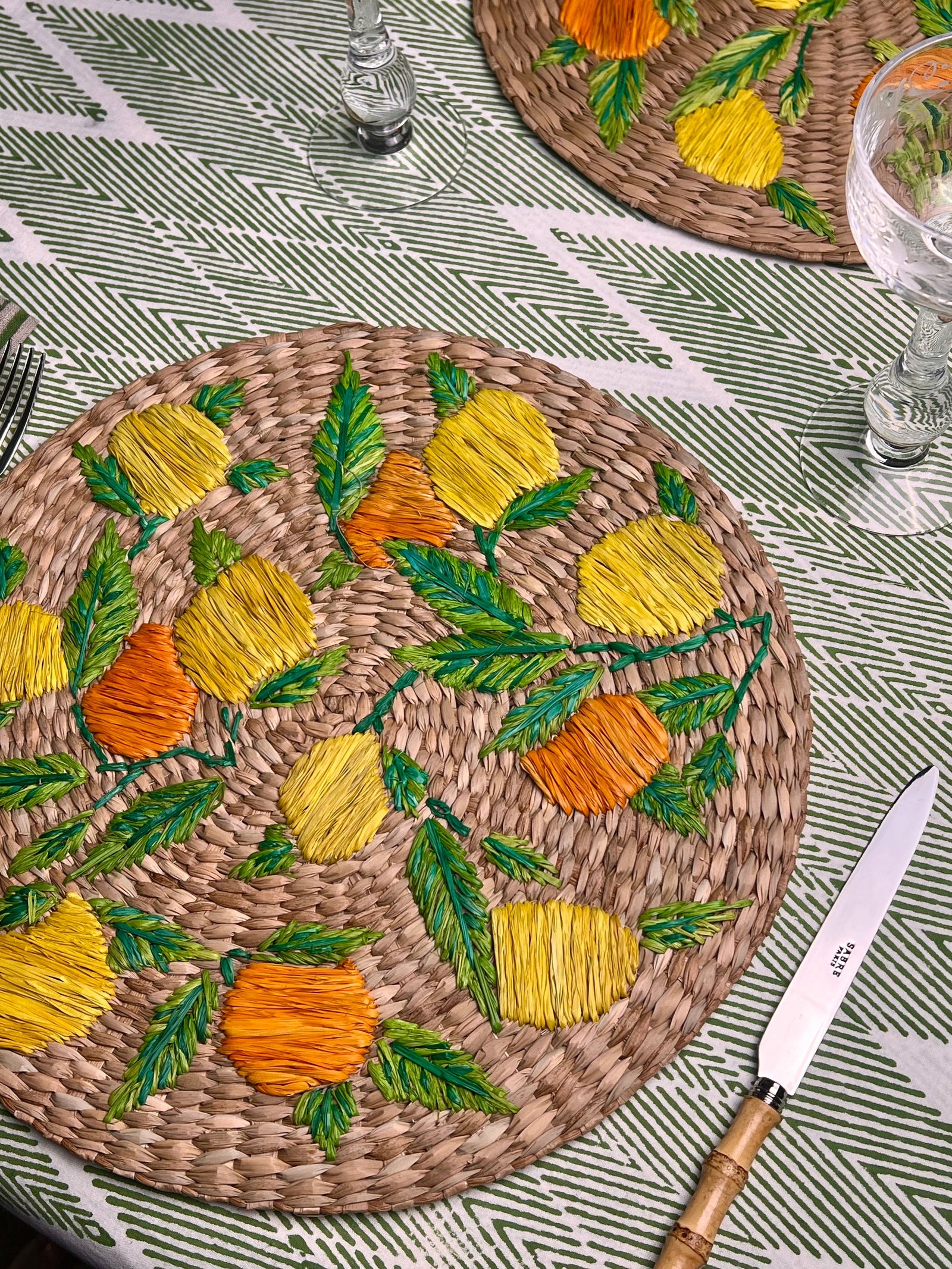 ’The Raffia Placemats’ - Limones y Naranjas (sold as a pair))