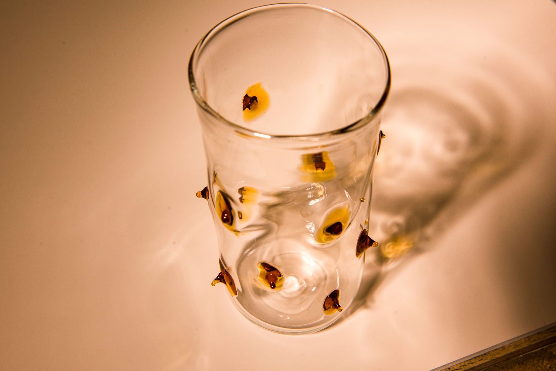 Yellow prickly Glasses (set of 4)