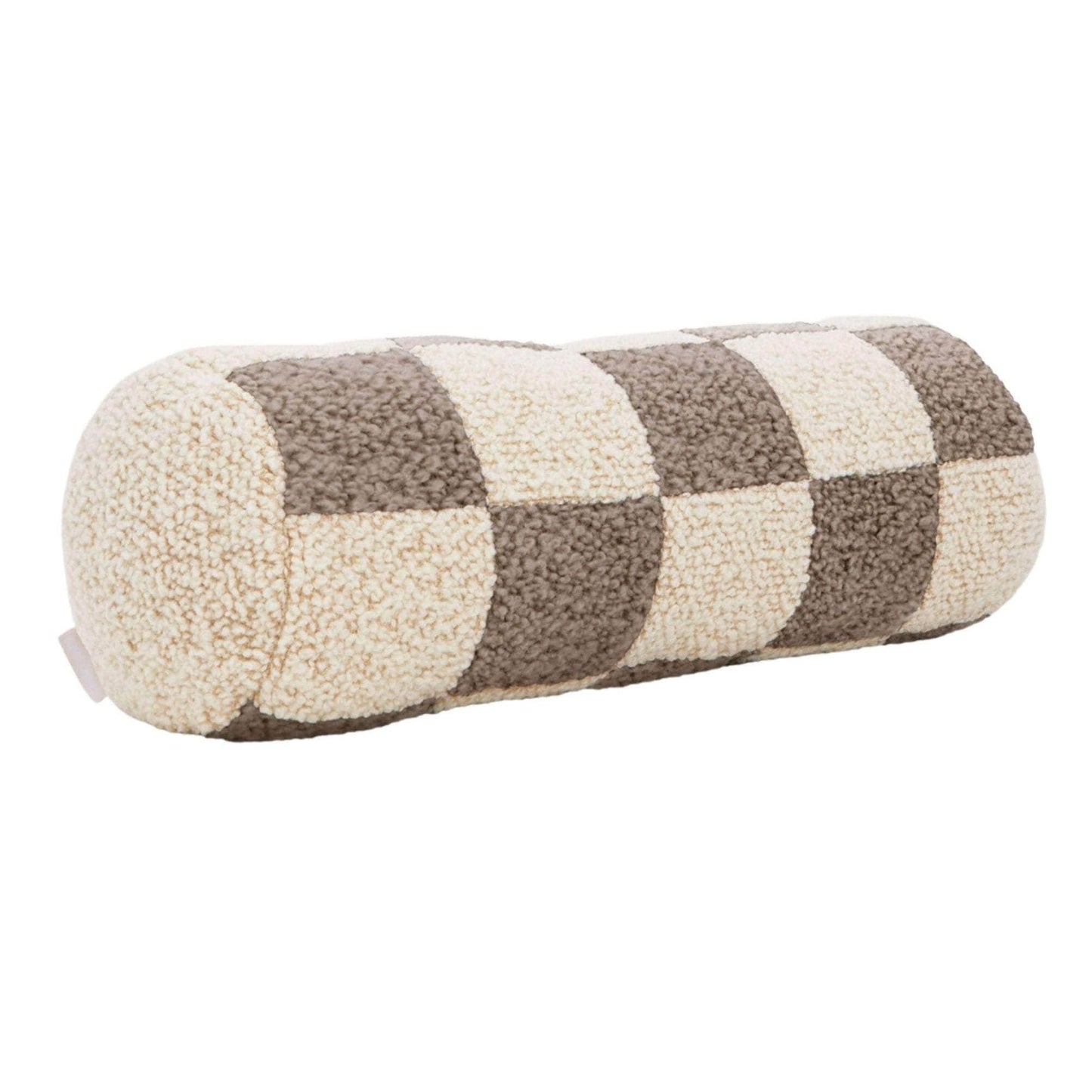 Le Cylindre - Wool Bouclé Checkered Bolster Sawdust/Eggshell