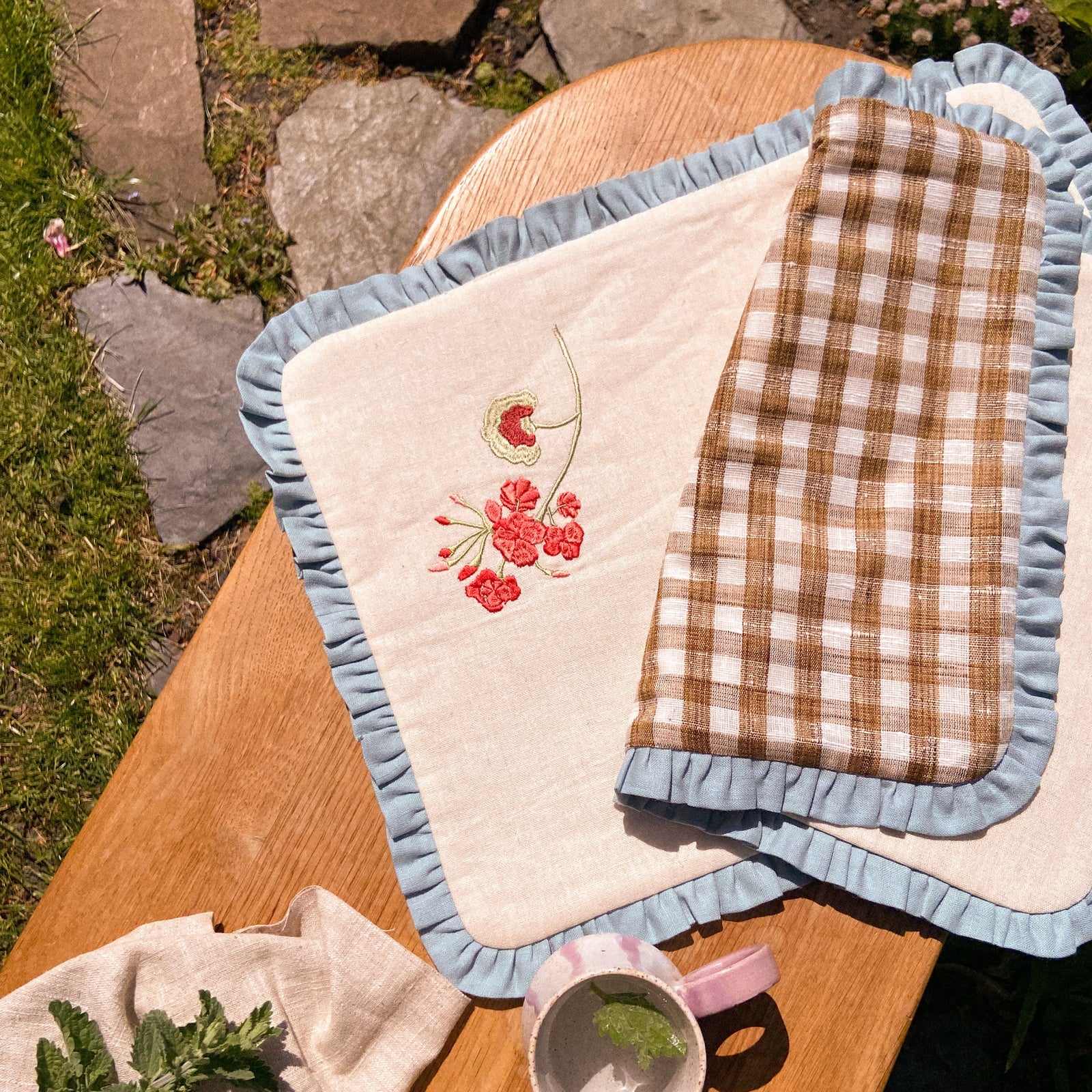 Geranium and Gingham Placemat