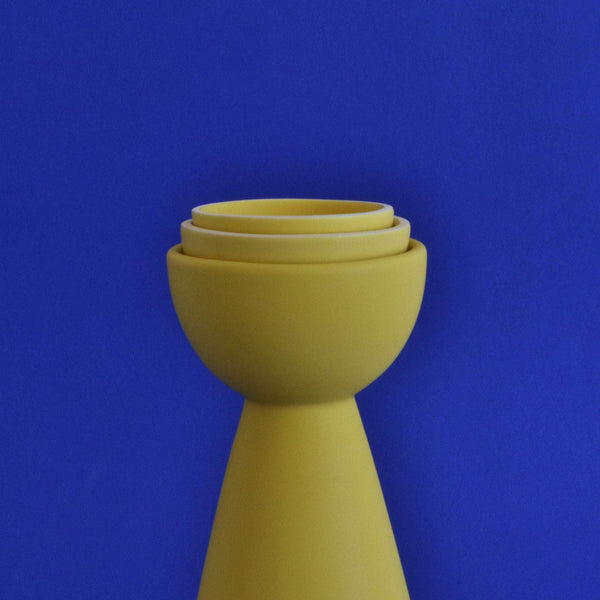 Half Moon Carafe With 2 Cups, Yellow