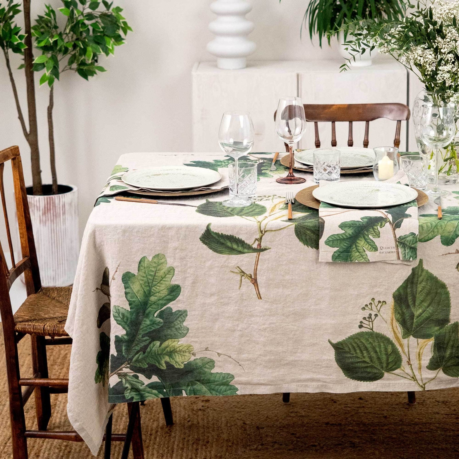 Linen tablecloth TREES