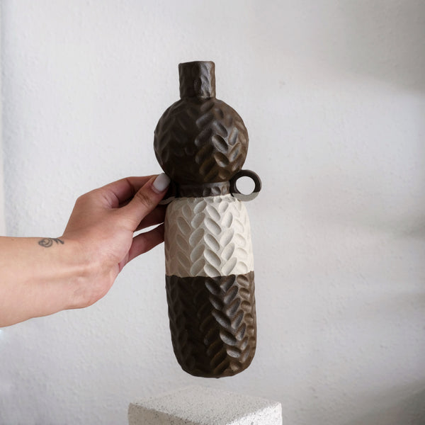 Alma-May - Carved Stoneware Vase - Magdalena Clay