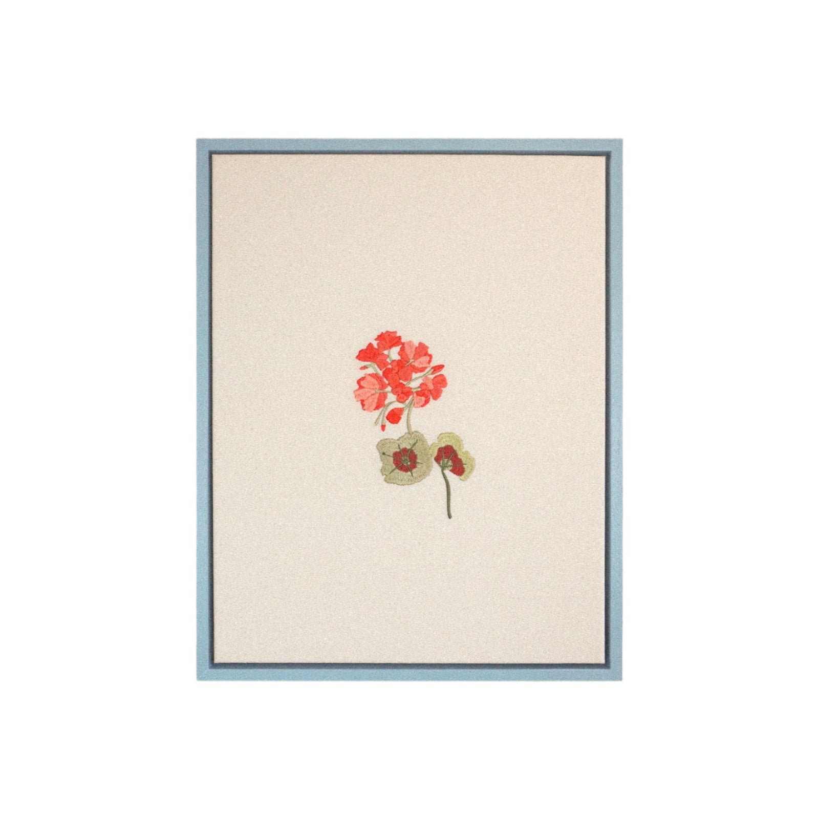 Geranium Framed Embroidered Art Canvas