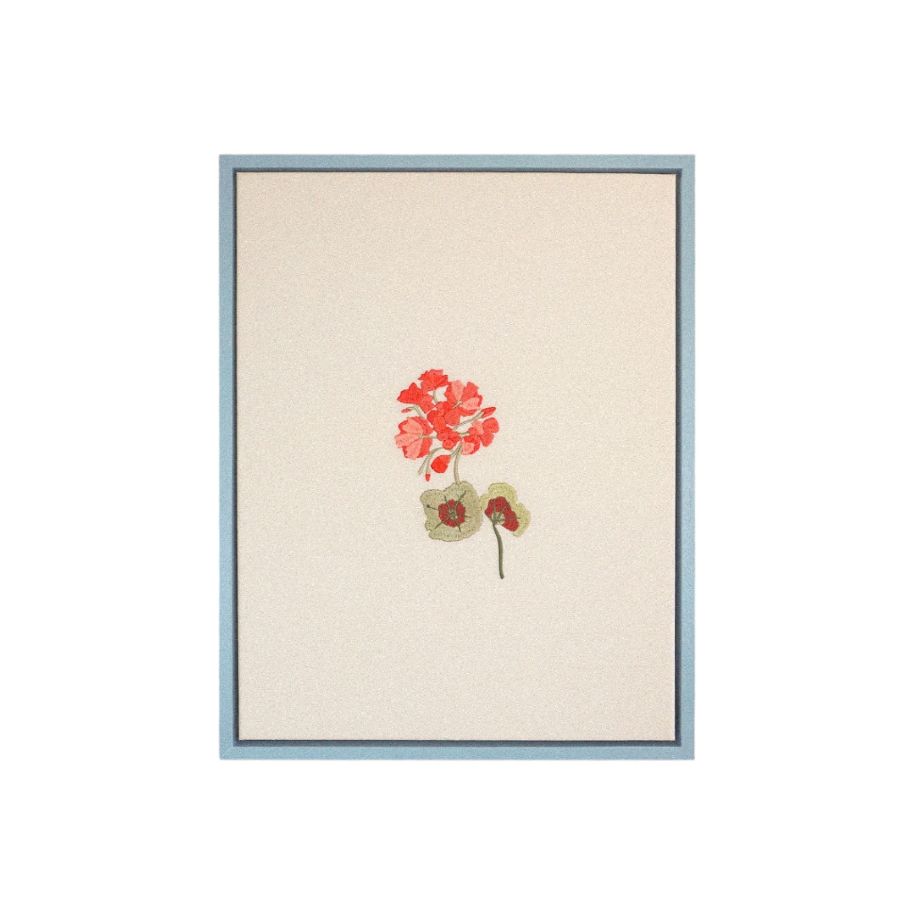 Geranium Framed Embroidered Art Canvas