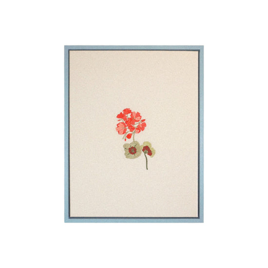 Geranium Framed Embroidered Art Canvas