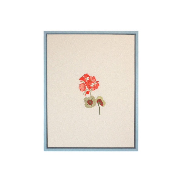 Geranium Framed Embroidered Art Canvas
