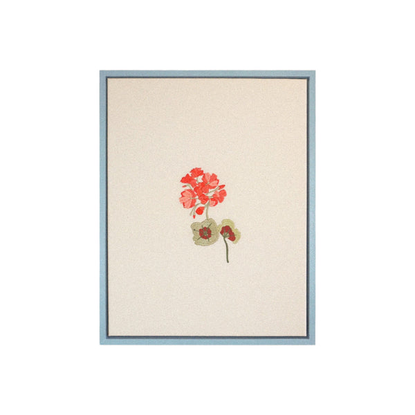 Geranium Framed Embroidered Art Canvas