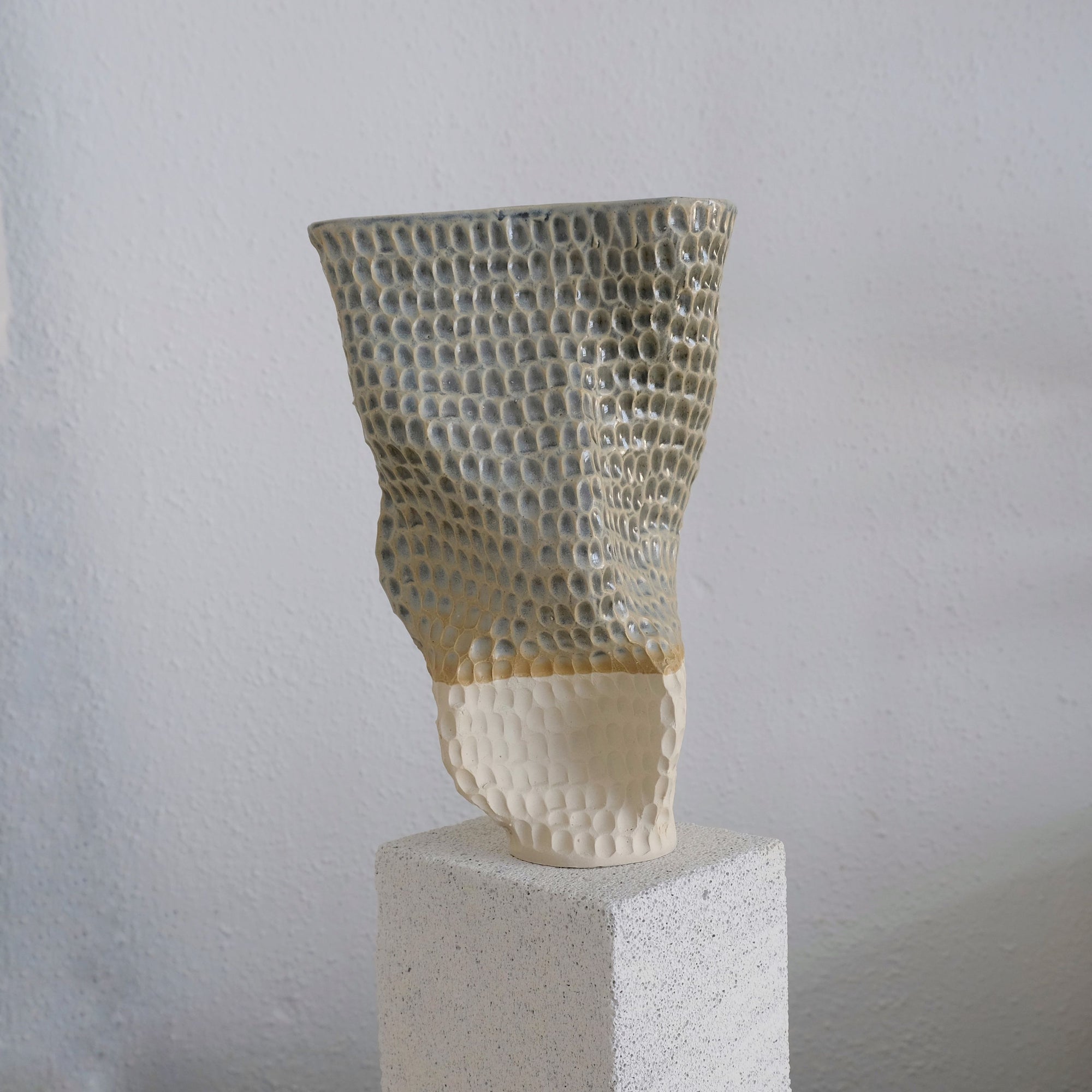 Luma - Carved Ceramic Vase - Everything Blue