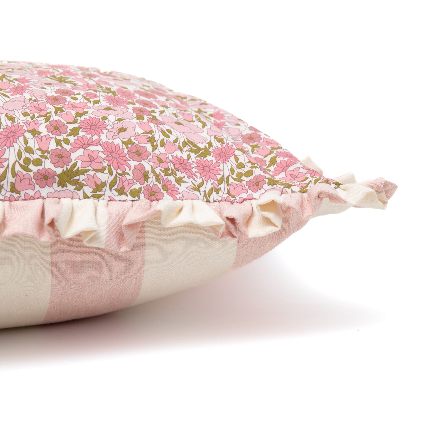 Cushion made from Liberty fabric 'Poppy and Daisy Pink'