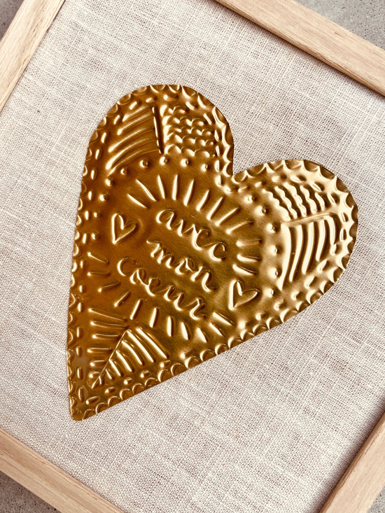 Goldfoil Art Piece - Avec Mon Coeur
