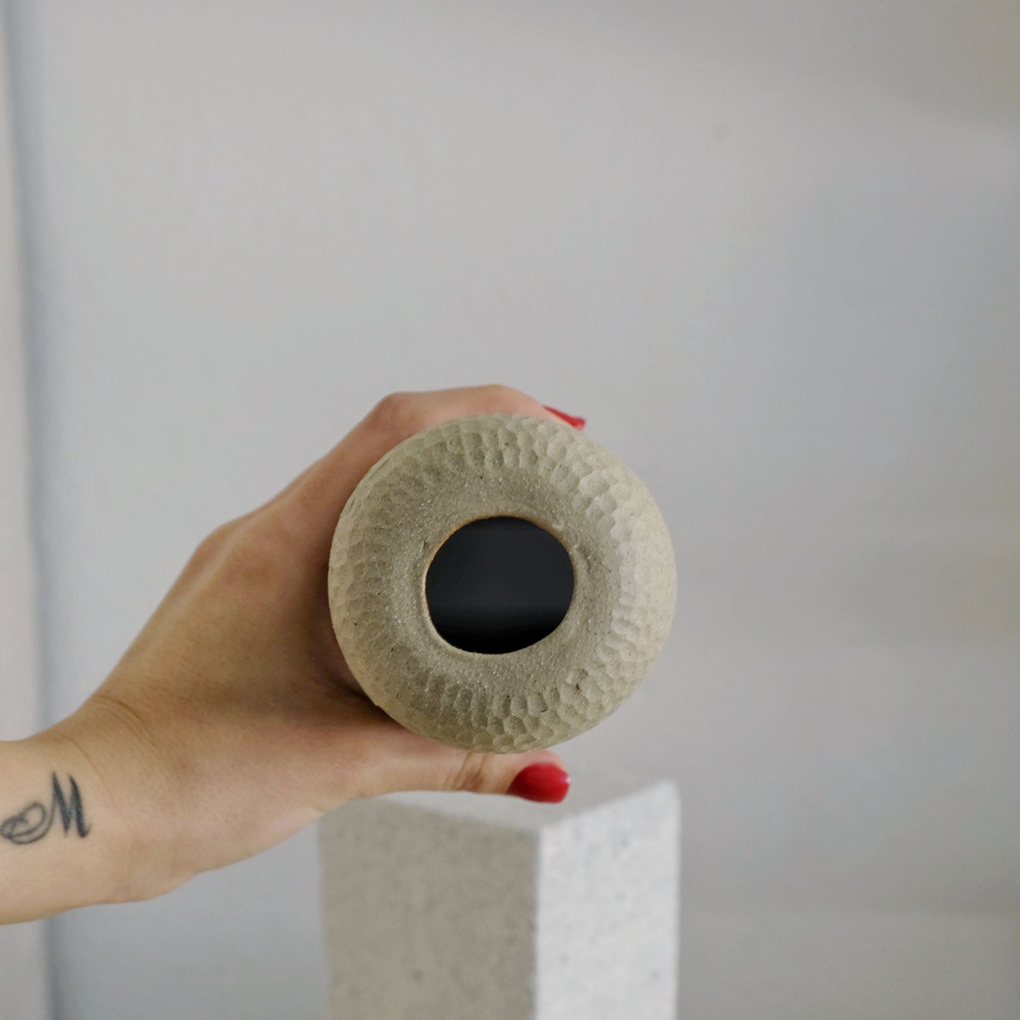 Murray - Ceramic Vase - Natural Carved