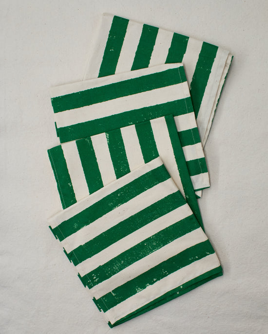 Christmas Green Stripe Napkins