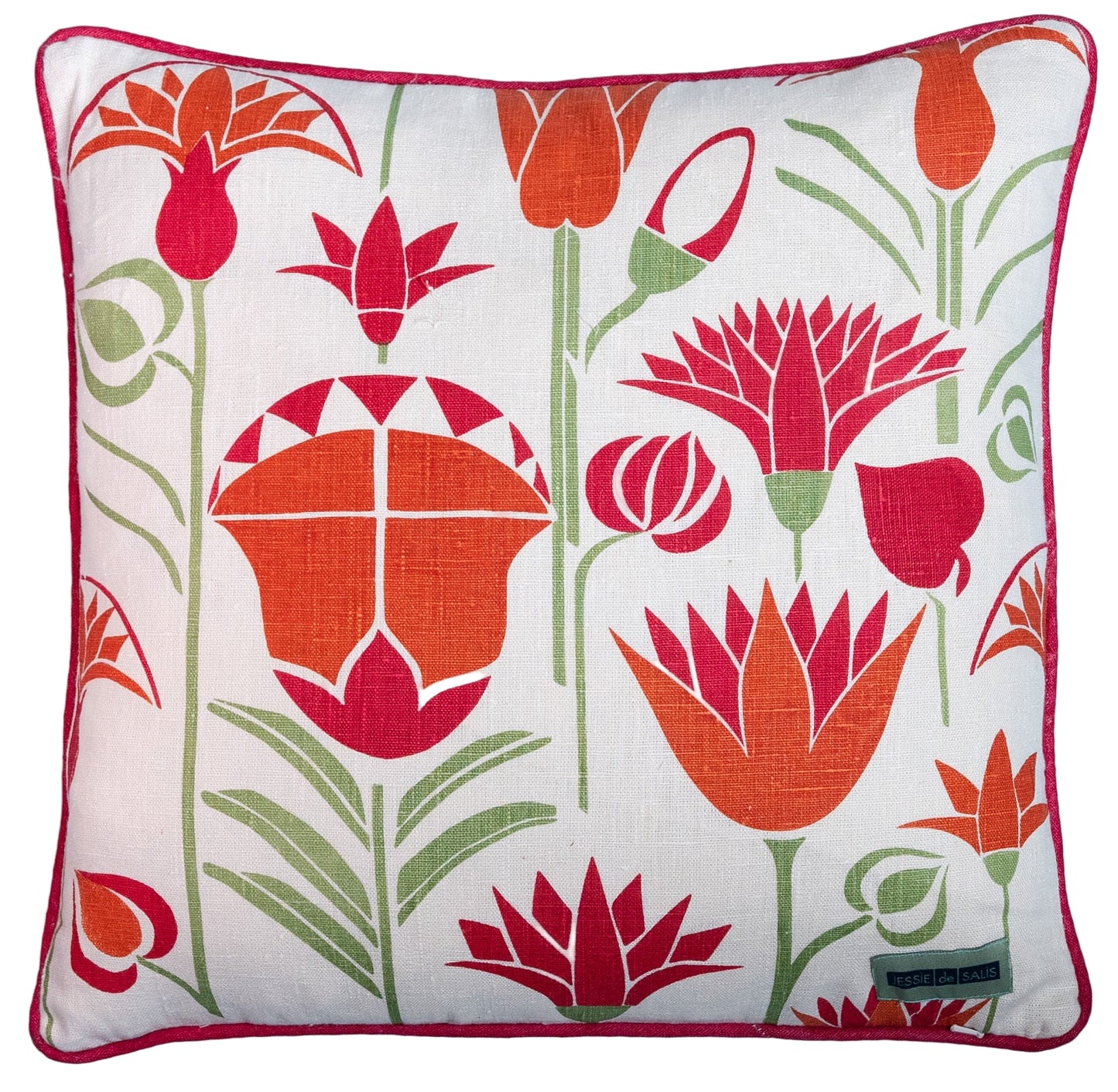 Lotus Cushion (Orange and Magenta)