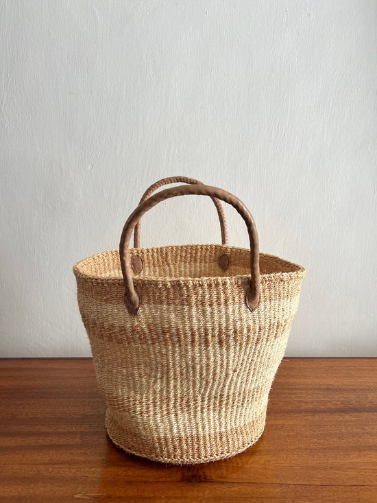 Beige & Natural Sisal Storage Basket