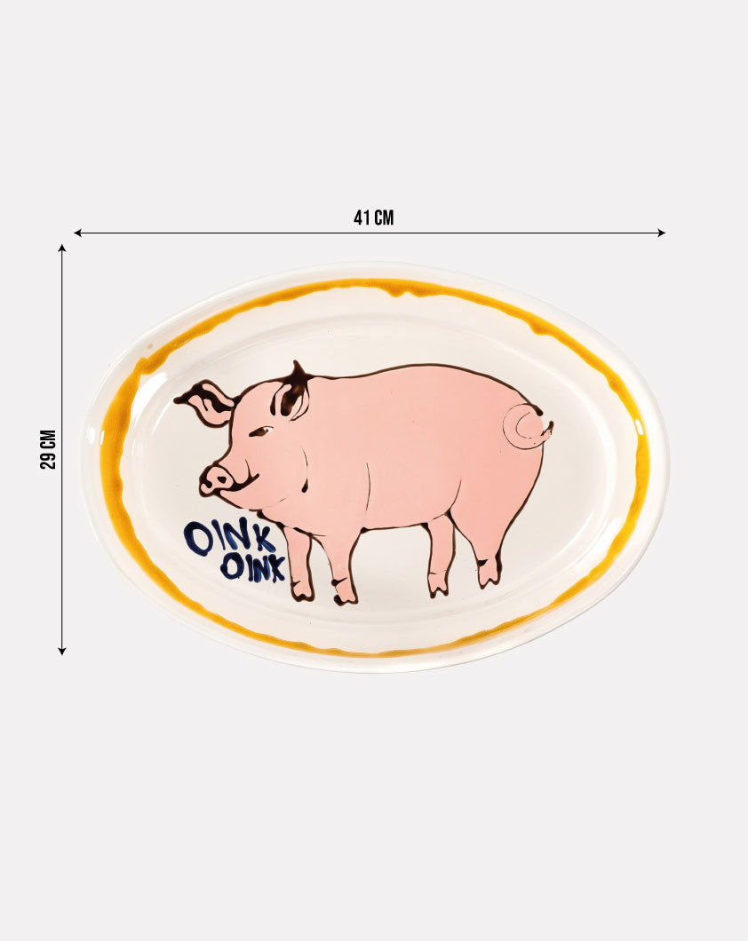Pig Oval Platter
