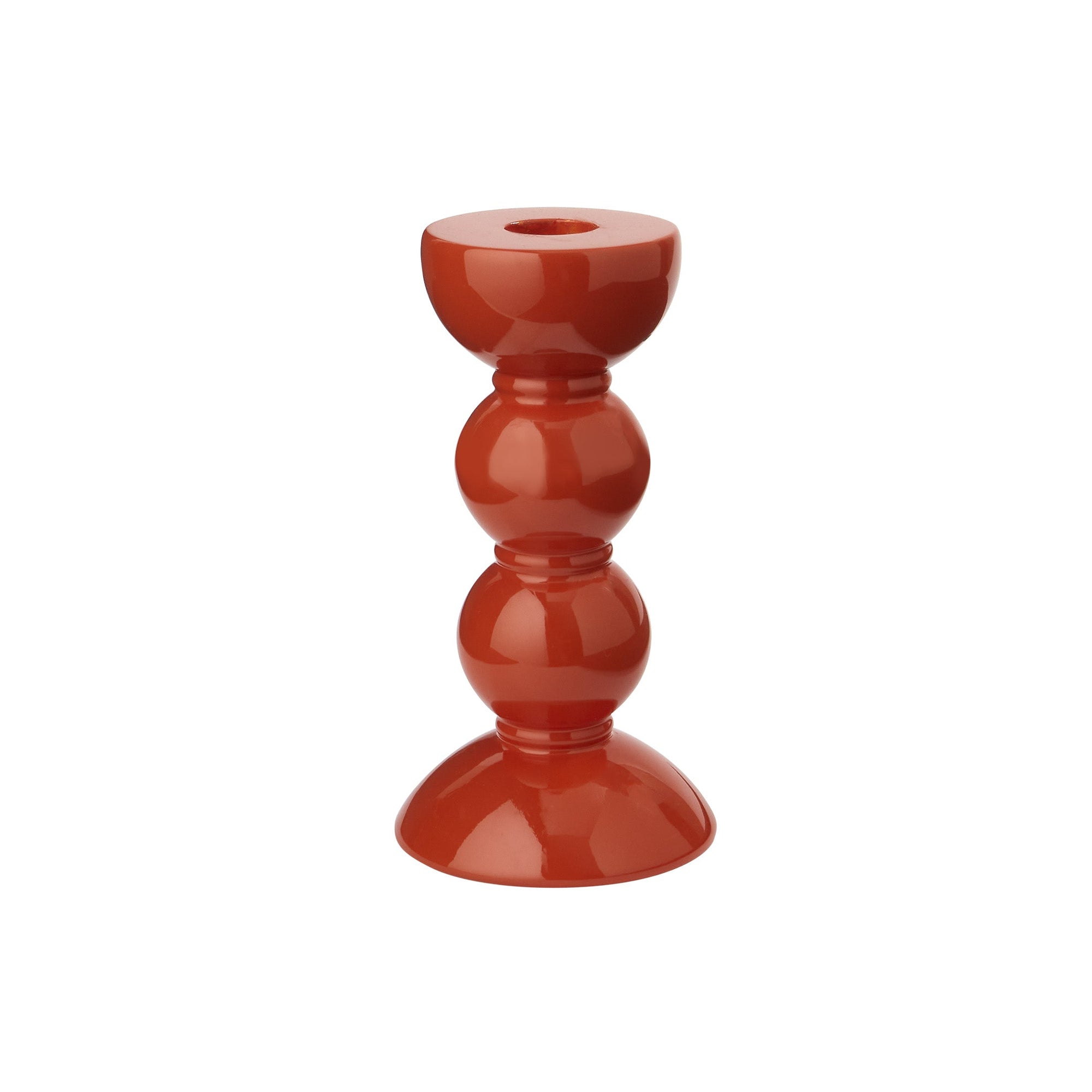 Medium Orange Bobbin Candlestick - 14cm - Addison Ross Ltd UK