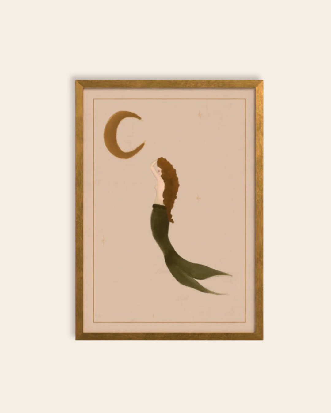 The Mermaid and The Moon Art Print