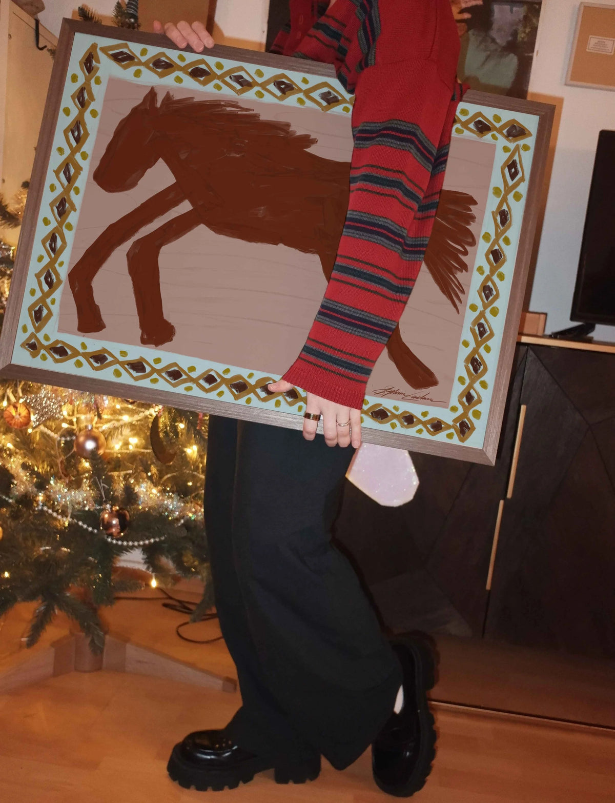 mexican-folk-abstact-horse-with-dots-Horizontal-Holding.jpg