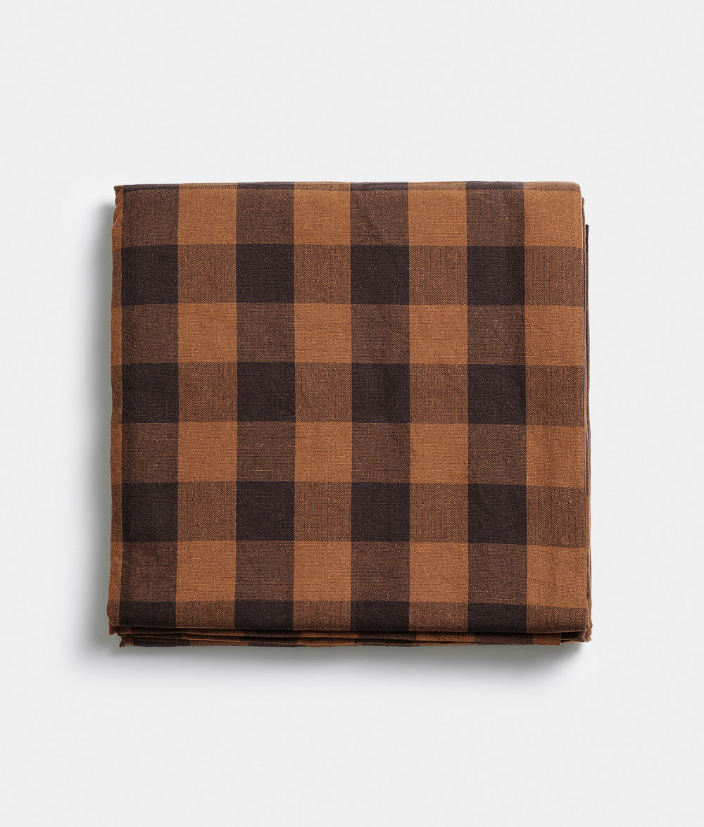 Bedspread Checked Brown