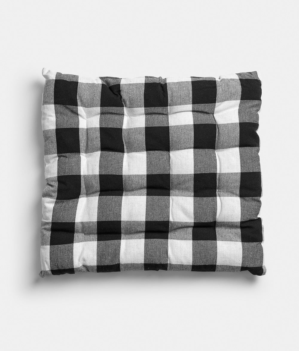 Seat Cushion Checked b/w